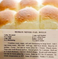 the instructions for how to make bread rolls