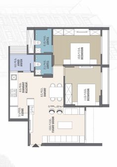 the floor plan for an apartment with two bedroom and one bathroom, which is located at the