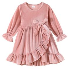 Toddler baby girls fall dress clothing solid cotton pit irregular skirt winter dress long sleeve skirt outfits,crew neck,Unique lace design, cute and playful.Little girl fall winter dress suit for 12-18 Months,18-24 Months,2-3T,3-4T,4-5T,5-6T.Younger Tree focuses on baby clothes, strives to provide comfortable wearing experience for children. Color: Pink.  Gender: female.  Age Group: infant. Casual Winter Dress, Baby Winter Dress, Toddler Girl Dresses Summer, Girls Fall Dresses, Girls Winter Dresses, Skirt Winter, Girls Short Dresses, Irregular Skirt