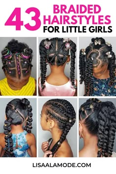 43 Braid Hairstyles For Little Girls #naturalhair #kids #girlsahair #hair Four Braided Hairstyles, Braids For Biracial Kids, Little Mixed Girl Hairstyles Easy Braids, Biracial Braided Hairstyles, Black Daughter Hairstyles Braids, Girl Protective Styles Kid Hair, Cute Little Black Girls Hair Style, Children Braided Hairstyles For Kids, Child Braid Hairstyles