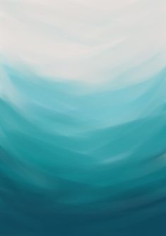 an abstract painting of blue and white waves