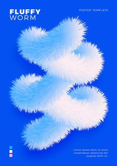 Modern abstract poster template with 3d fluffy wave shape Free Vector Flow Design Inspiration, Soft Poster Design, Abstract Typography Poster, 3d Poster Ideas, Blue Poster Design, Poster 3d Design, 3d Poster Design, Abstract Poster Design