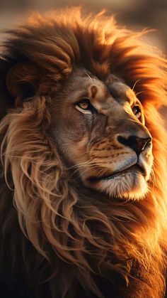 a close up of a lion with long hair