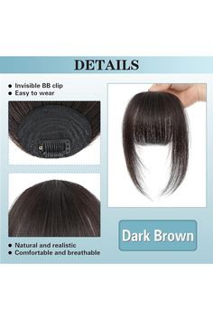 NAYOO Bangs Hair Clip in Bangs 100% Real Human Hair Extensions French Bangs Clip on Hair Bangs for Women Fringe with Temples Hairpieces Curved Bangs for Daily Wear Curved Bangs, French Bangs, Real Human Hair Extensions, Hair Bangs, Dark Wear, Human Hair Extensions, Hairstyles With Bangs