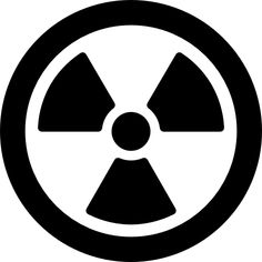 a black and white image of a radioactive symbol in a circle on a white background