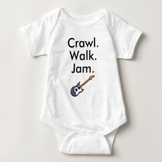 Guitar Baby Bodysuit Infant Newborn Boy Girl Shower Gift Rock Baby Showers, Music Designs, Baby Shower Vintage, Baby Boy Shirts, Neutral Baby Clothes, Bass Music, Rock Baby, Baby Shower Flowers