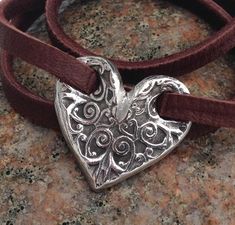 Leather Lace Bracelet, Silver Spoon Jewelry, Precious Metal Clay Jewelry, Heart Chocolate, Fork Jewelry, Flatware Jewelry, Choker Black, Silver Clay, Silverware Jewelry