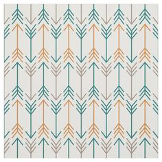 an orange and blue pattern with arrows on white canvas print wallpaper design by person