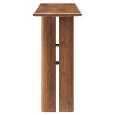 the side table is made from wood and has two legs