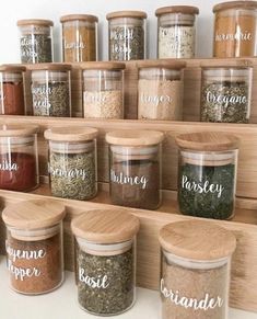 the spice rack is full of spices and seasonings to choose from for your kitchen