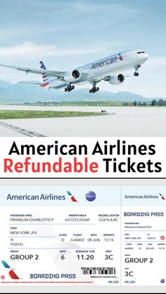 an american airlines retudale ticket is shown