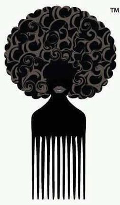 a black comb with curly hair on it