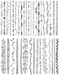 a set of hand drawn doodle designs