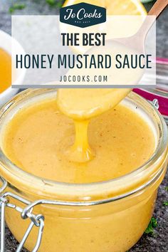 the best honey mustard sauce in a glass jar