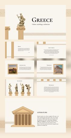 Ancient Greece Culture - free Google Slides Theme for Presentation | Веб-дизайн, Шаблоны power point, Дизайн упаковки Culture Presentation, Theme For Presentation, Ancient Greece Art, Catalog Design Layout, Greece Design, Greece Culture, Graphic Design Portfolio Inspiration