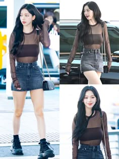 Kpop Gg Outfits, Karina Outfit, Skirt Fits, Outfit Goals, Airport Style, Kpop Outfits, Kpop Fashion, Girl Crush, Asian Beauty