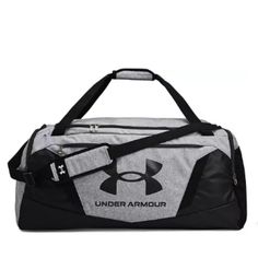 Under Armour Undeniable 5.0 Duffle Lg Color: Pitch Gry Md Hthr/Blk/Blk Fit & Design: Ua Storm Technology Delivers An Element-Battling, Highly Water-Repellent Finish Tough, Tpu-Coated & Foam-Lined Bottom & Side Panels For Added Durability & Structure Dual Water Bottle Slip Pocket Large Vented Pocket For Laundry Or Shoes & Internal Slip Pockets For Organization Large Front Zippered Organization Pocket & Molle Webbing Attachment Points Removable, Padded, Heatgear Shoulder Strap Easily Stows Away In Large Duffle Bag, Under Armour Apparel, Molle Webbing, Padded Top, Kitesurfing, John Galliano, Black Metallic, Taekwondo, Under Armor