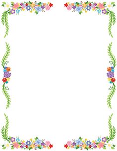 a square frame with colorful flowers and leaves on the edges, as well as an empty space for text