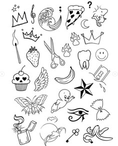 an image of various tattoos on a white background