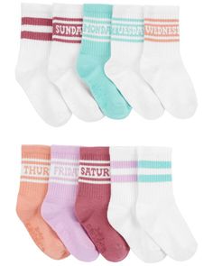 Designed in a soft cotton blend, these socks will be her new faves! Toddler Socks, Free Shoes, Toddler Clothes, Kids Socks, Clothing Essentials, Fashion Socks, Shop Clothing, Fun Prints, Kids Clothing