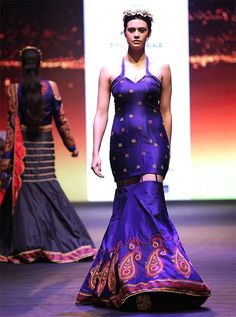 runway glamorous rediff attire queenly Indian Runway Fashion, Indian Runway, Halter Neck Gown, Drawing Poses, Fashion Styles, Pune, Halter Neck, Mermaid Formal Dress, Runway Fashion