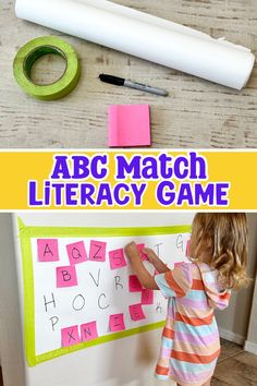 Matching letters using sticky notes, what could be more fun for young kids! My kids love sticky notes so much, so why not play a game that teaches letter recognition while they play with sticky notes! ABC Letter Match is a cheap and easy game for kids to promotes letter recognition, gross motor skills, literacy and so much more! Plus, kids have so much fun running around the house looking for the hidden sticky note letters! Letter Activities For Kindergarten, Love Sticky Notes, Easy Games For Kids, Quiet Time Activities, Problem Based Learning, Fun Food Ideas