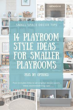 Storage Ideas For Playroom, Small Play Room For Kids At Home, Toy Room Shelving Ideas, Small Playroom Organization Ideas, Small Playroom Decor, Downstairs Playroom Ideas, Playroom Wall Storage Ideas, Bedroom Turned Playroom