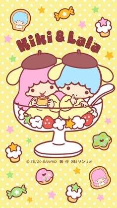 Sanrio Kiki And Lala, Lala Wallpaper, Little Twin Stars Wallpaper, Twin Stars Wallpaper, Kiki And Lala, Stars Wallpaper, Hello Kitty Art