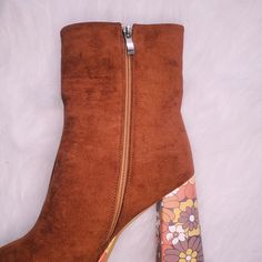 Elevate your style with the Suede Floral Platform Boots, a spin-off of the best-selling Suede Platform Heels. These boots feature a stunning '70s-inspired floral print on the platform, combining vintage charm with contemporary flair. Stunning '70s-inspired floral print on the platform for a unique and eye-catching look Crafted from high-quality suede for a luxurious feel and durability Perfect for nights out or adding retro glamour to everyday outfits. Retro Glamour, Nectarine, The Platform, 70s Inspired, Platform Boots, Elevate Your Style, Platform Heels, Vintage Charms, Everyday Outfits