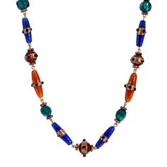 This 1928 necklace features beautiful multicolored glass beads with stunning copper tone accents, the perfect piece for when you want to add a touch of vintage bohemian charm to your outfit. This 1928 necklace features beautiful multicolored glass beads with stunning copper tone accents, the perfect piece for when you want to add a touch of vintage bohemian charm to your outfit. Clasp: lobster claw Metal: alloy Length: 15 in. Plating: copper tone Finish: polished Material: glass Not appropriate Color Beaded Necklace, Chic Fashionista, 1928 Jewelry, Vintage Repurposed, Vintage Inspired Jewelry, Cameo Jewelry, Sapphire Color, Necklace Online, Vintage Bohemian