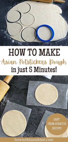 How to Make Asian Potstickers Dough in just 5 minutes! Potsticker Dough, Pot Stickers Recipe, Potstickers Recipe, Video Collage, Dumpling Dough, Asian Recipe, Homemade Dumplings, Dumpling Wrappers, Chinese Cooking Recipes