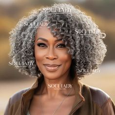 Seniors Salt And Pepper Jerry Curly Bob Real Human Hair Handmade 5x5 HD Lace Wigs For Mom Natural Curly Wig, Hair Fan, Curly Bob Wigs, Curly Human Hair Wig, Curly Bob, Hot Hair Styles, Real Human Hair, Womens Wigs, Bob Wigs