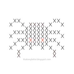 an image of a cross stitch pattern in red and black