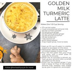 the recipe for golden milk turmeric latte