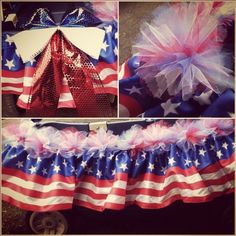 the american flag ruffled bed skirt is made with tulle and sequins