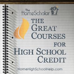 a spiral notebook with the words the great courses for high school credit written on it