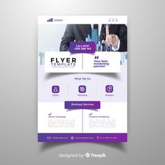 a purple flyer template for a business meeting