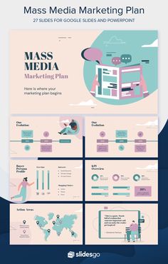 the mass media marketing plan is shown in blue and pink