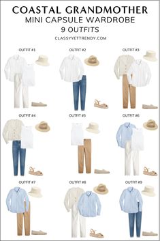 Mini Capsule Wardrobe, Coastal Grandma Style, Mid 30s, Grandmother Style, Look Working Girl, Grandma Clothes, Grandma Aesthetic, Capsule Wardrobe Women, Grandma Style