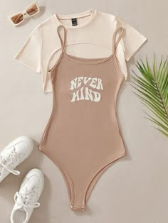 Summer Swimming, Trendy Shirt Designs, Cami Bodysuit, Cute Dress Outfits, Easy Trendy Outfits, Co Ords, Teenager Outfits, Simple Trendy Outfits