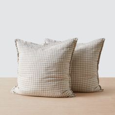 Sand-Gingham Dutch Euro Pillow On Bed, Cats Room, Gingham Set, The Citizenry, Euro Pillow, Euro Shams, Cat Room, Farmhouse Living, Linen Pillows