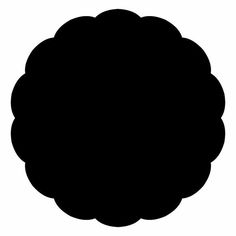 a black and white silhouette of a round object in the shape of a cloud or snowflake