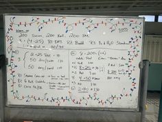 a white board with some writing on it