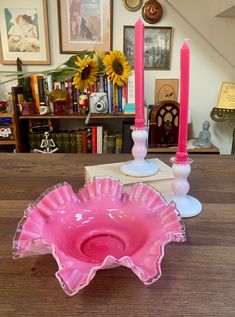 Brunch Table Setting, Pink Overlay, Vintage Table Setting, Hosting Brunch, Glassware Vintage, Brunch Table, Fenton Glass, Bridal Gift