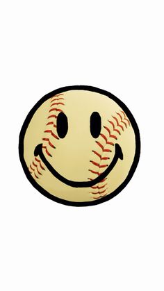 a baseball ball with a smiley face drawn on it