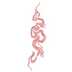 a red line drawing of a dragon on a white background