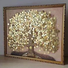 a tree with lots of coins in it