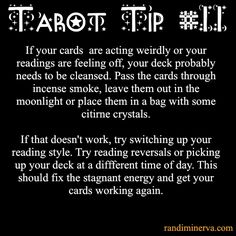 a poem written in black and white with the words tarot tip on top of it