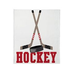 a towel with two hockey sticks on it