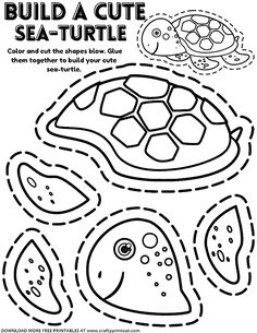 a turtle maze to help kids learn how to draw and color with their own hands